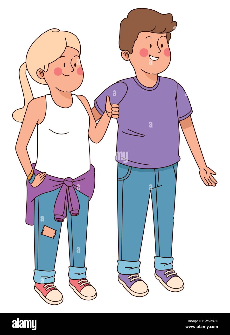 Teenagers friends smiling and having fun Stock Vector Image & Art - Alamy