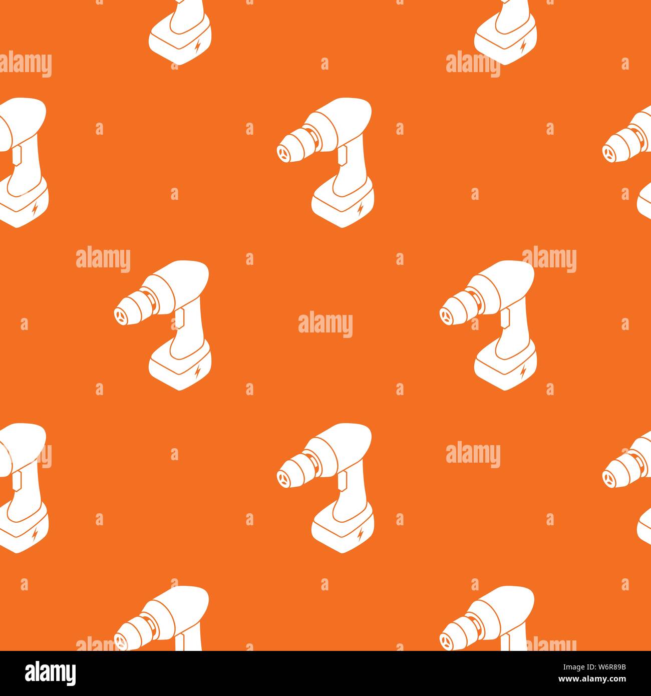 Cordless drill pattern vector orange Stock Vector