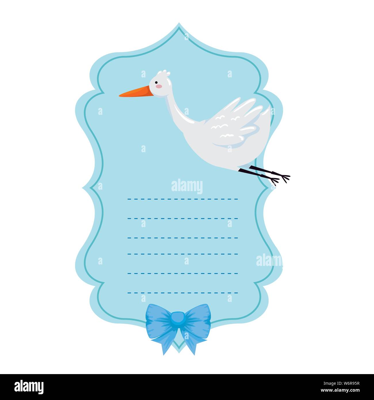 baby shower card with stork Stock Vector Image & Art - Alamy
