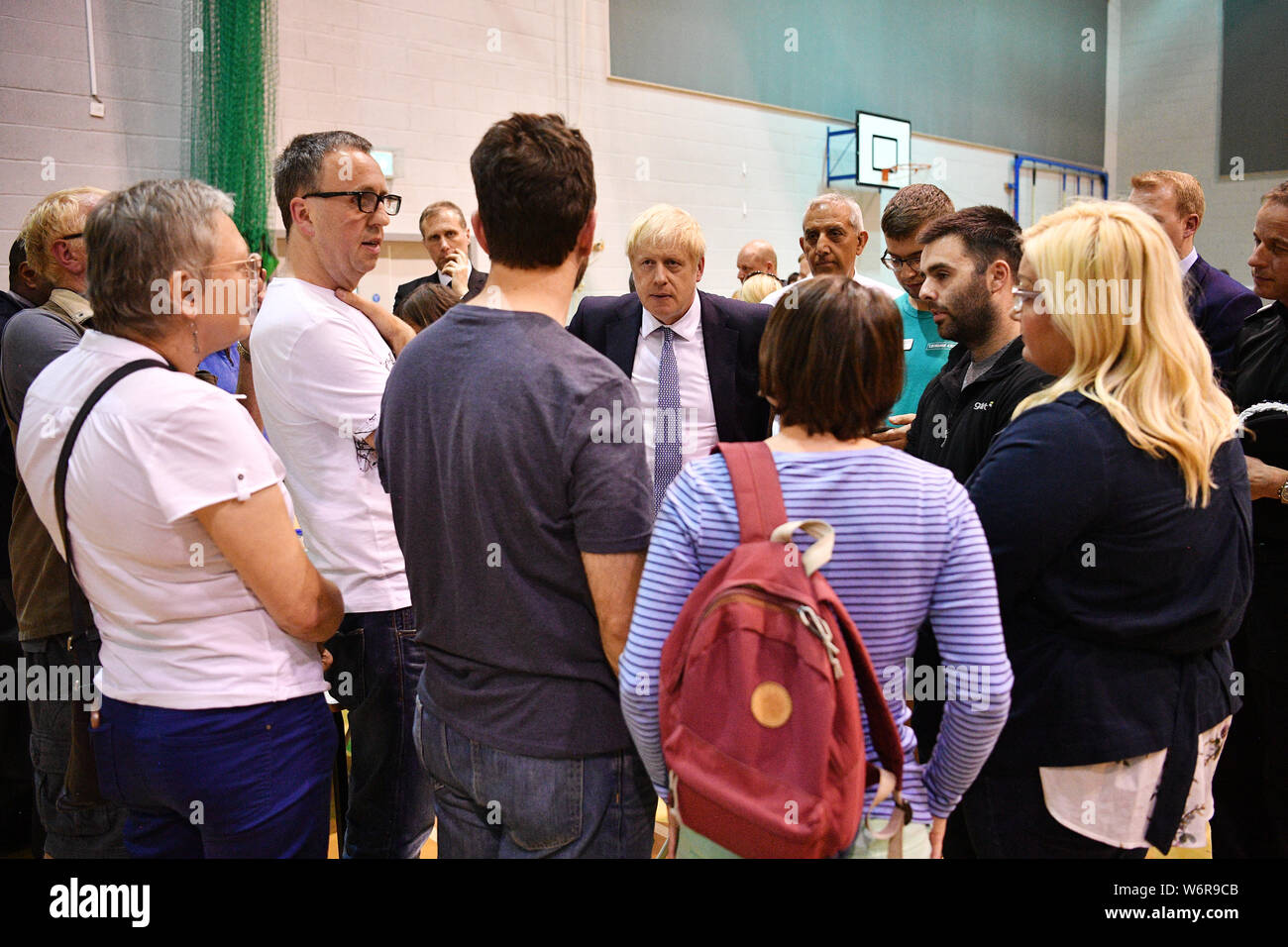 Prime Minister Boris Johnson meets with rescue crews and local