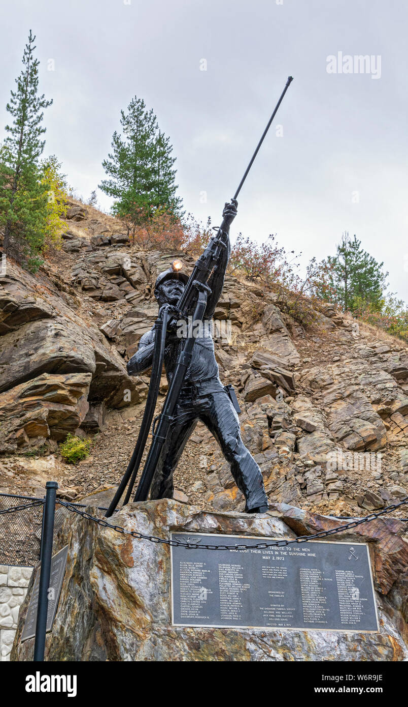 Sunshine Mine Disaster of 1972 Memorial located between Kellogg and