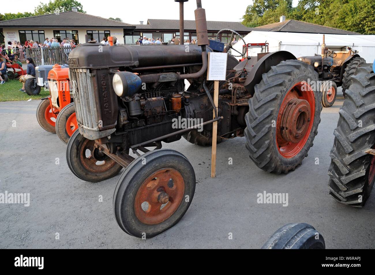 Vintage tractors and machinery on display at the 100th Royal Welsh Show 2019, Builth Wells Stock Photo