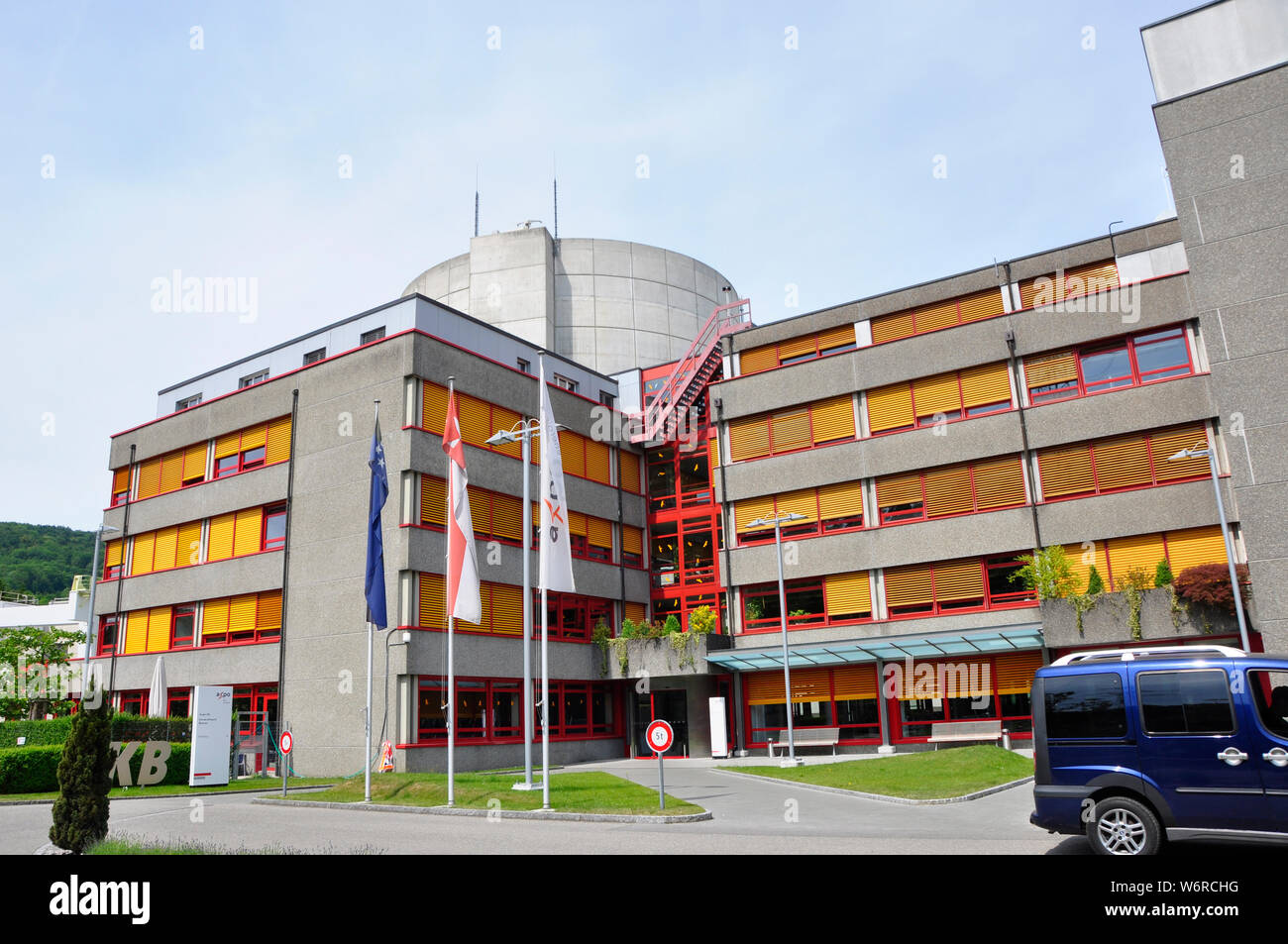 Switzerland: Axpo energy industry building near the nuclear power station Beznau Stock Photo