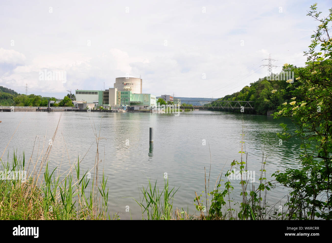 Switzerland: The Nuclear Power Station Beznau near Döttingen in canton Aargau Stock Photo