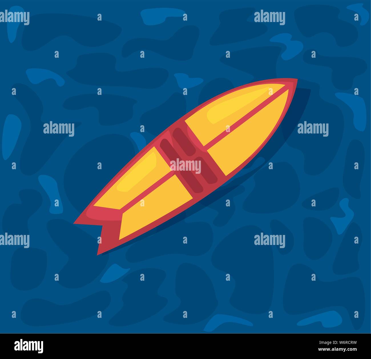 surfboard water summer time vacation vector illustration Stock Vector ...