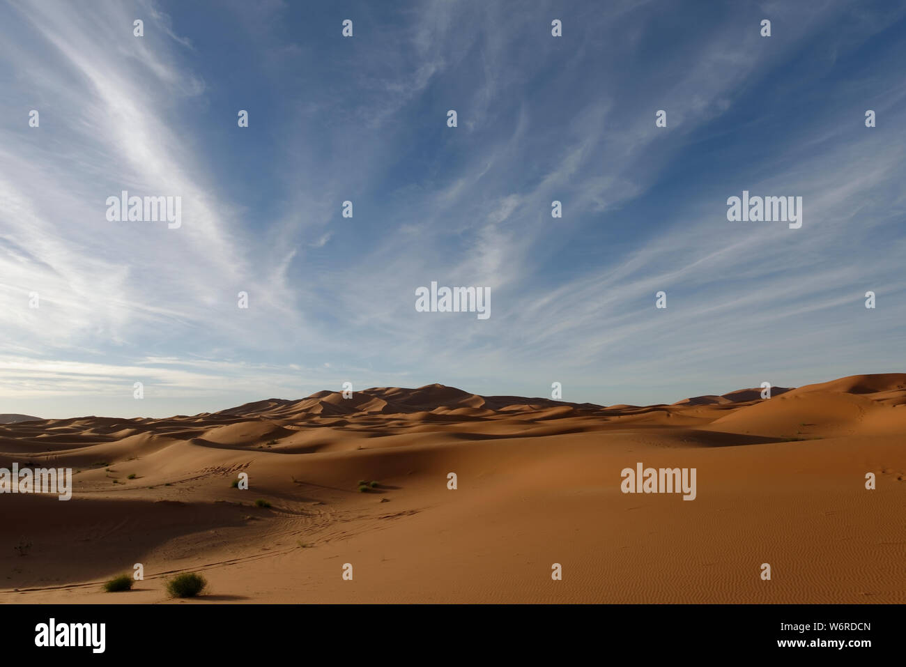 Desert at Merzouga Sahara desert ,Morocco,Africa showing beautiful sky ...