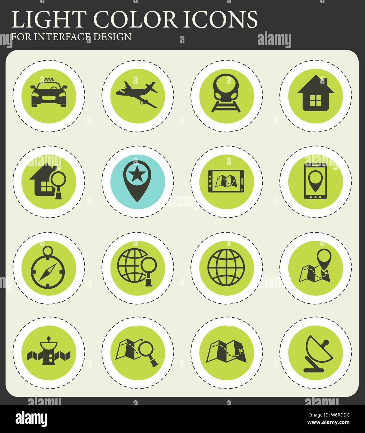 navigation vector icons for web and user interface design Stock Vector ...