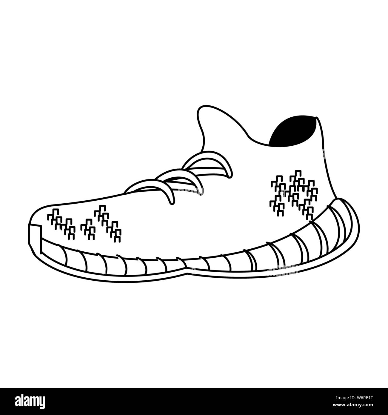 white sneakers for summer holidays in black and white Stock Vector