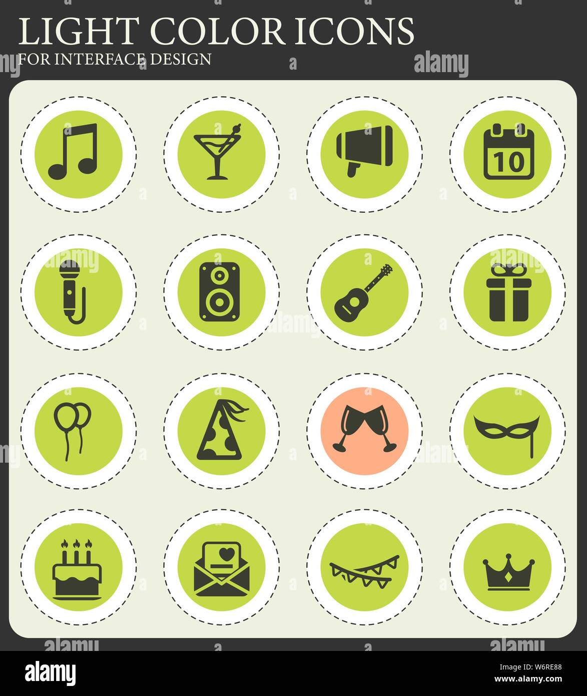Party vector icons for web and user interface design Stock Vector Image ...