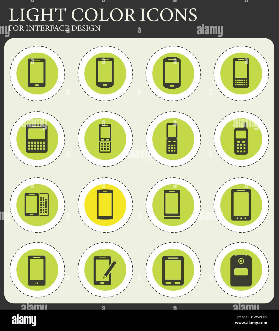 Phones vector icons for web and user interface design Stock Vector ...
