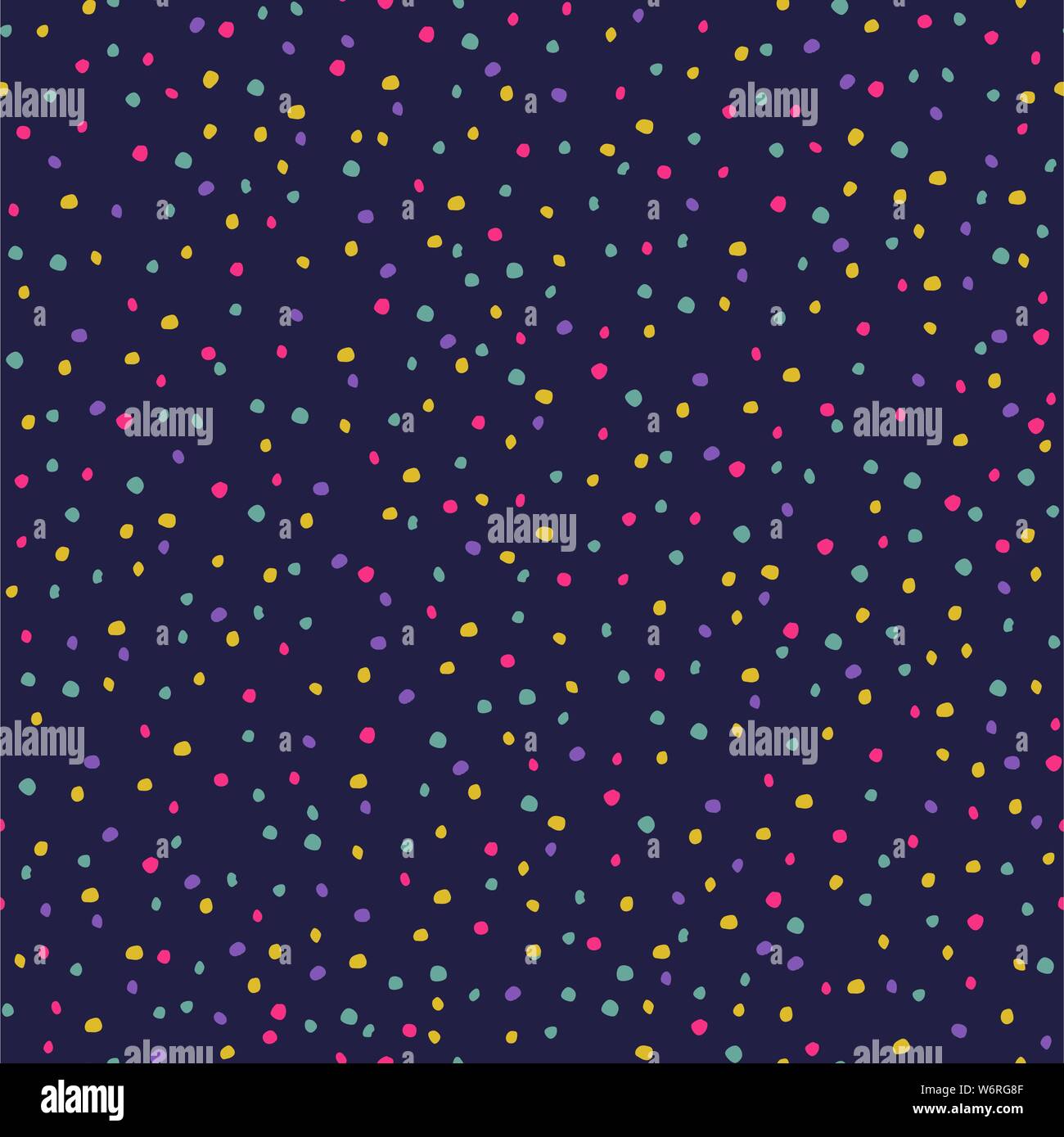 Vector seamless pattern. Abstract background with dots. Colorful hand drawn texture Stock Vector