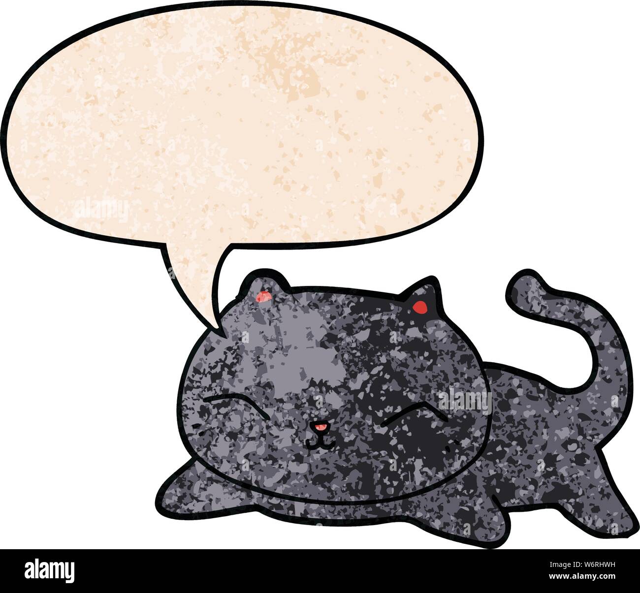 Cat Pin Bubble Example cartoon cat with speech bubble in retro texture style Stock Vector ...