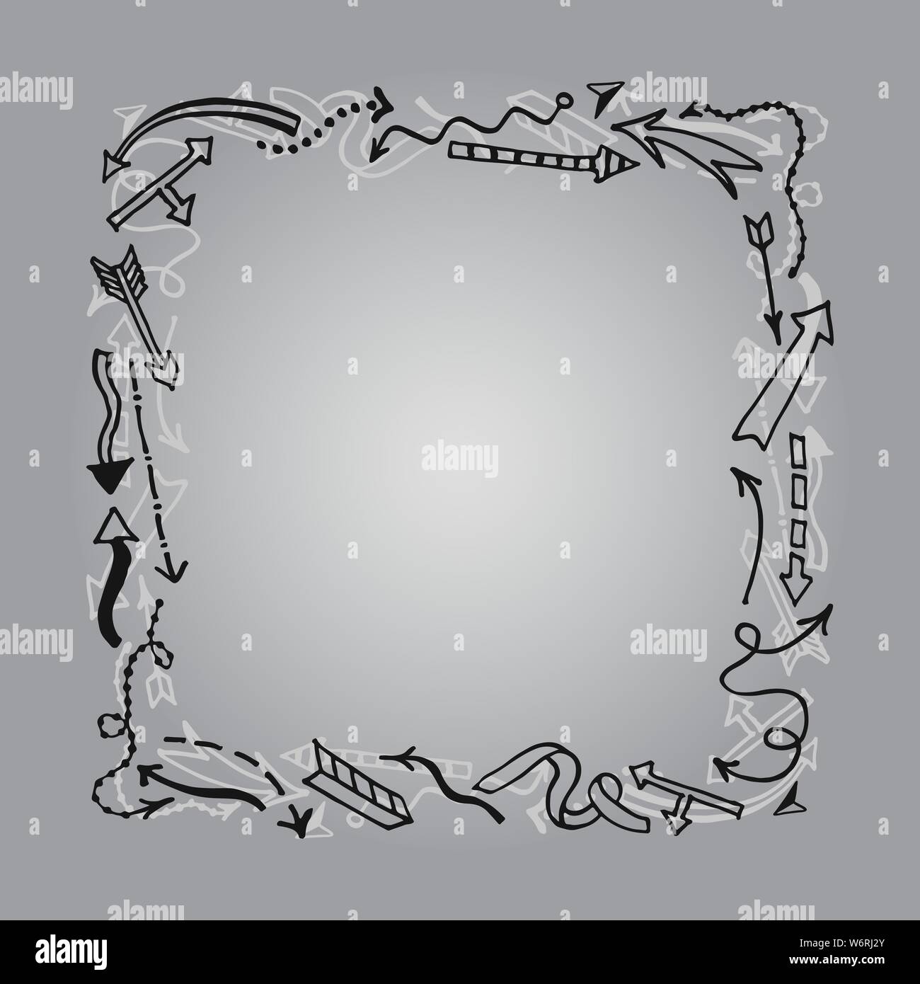 Cute frame with hand drawn arrows made in vector. Stock Vector