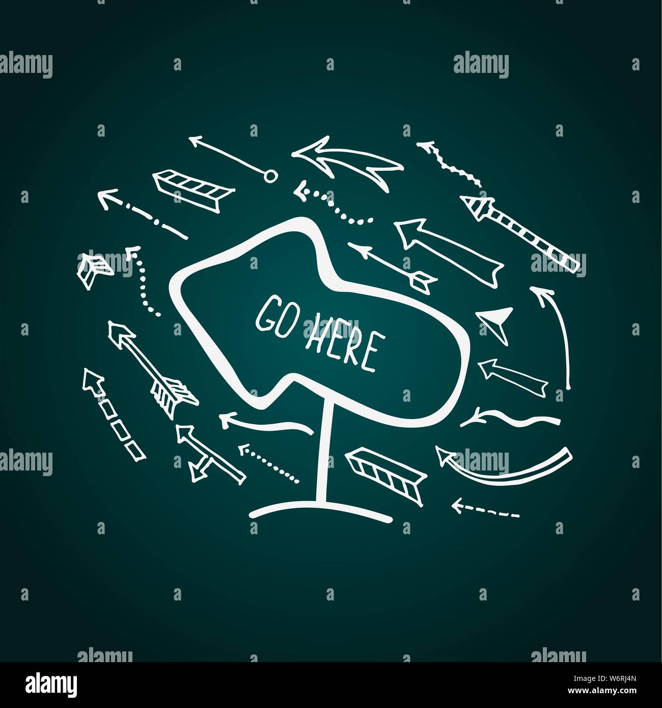 Sketch style pointer and various arrows made in vector. Stock Vector