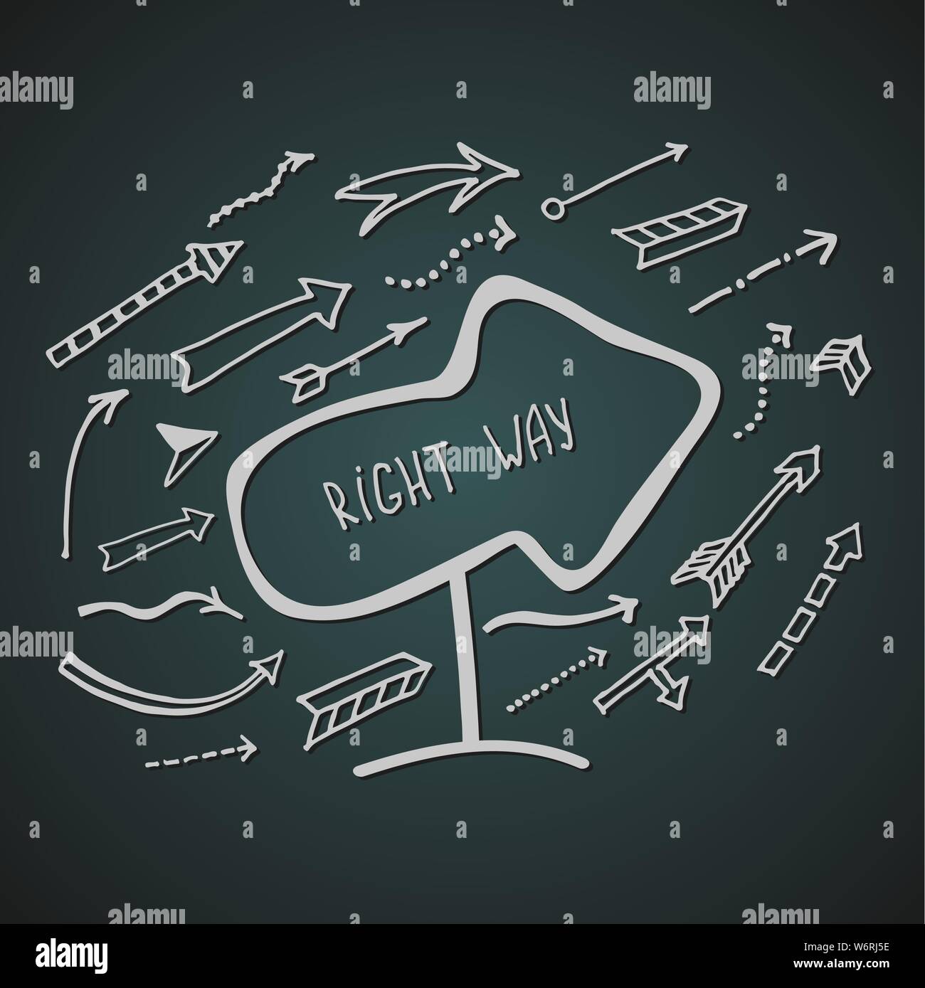 Sketch style pointer and various arrows made in vector. Stock Vector
