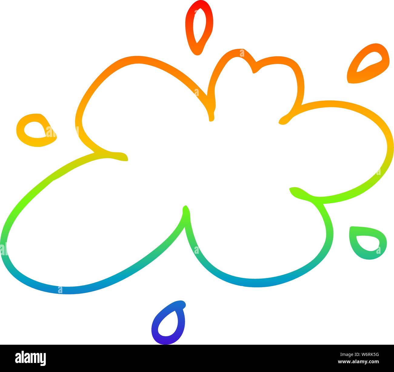 Rainbow Gradient Line Drawing Of A Cartoon Water Splash Stock Vector Image Art Alamy