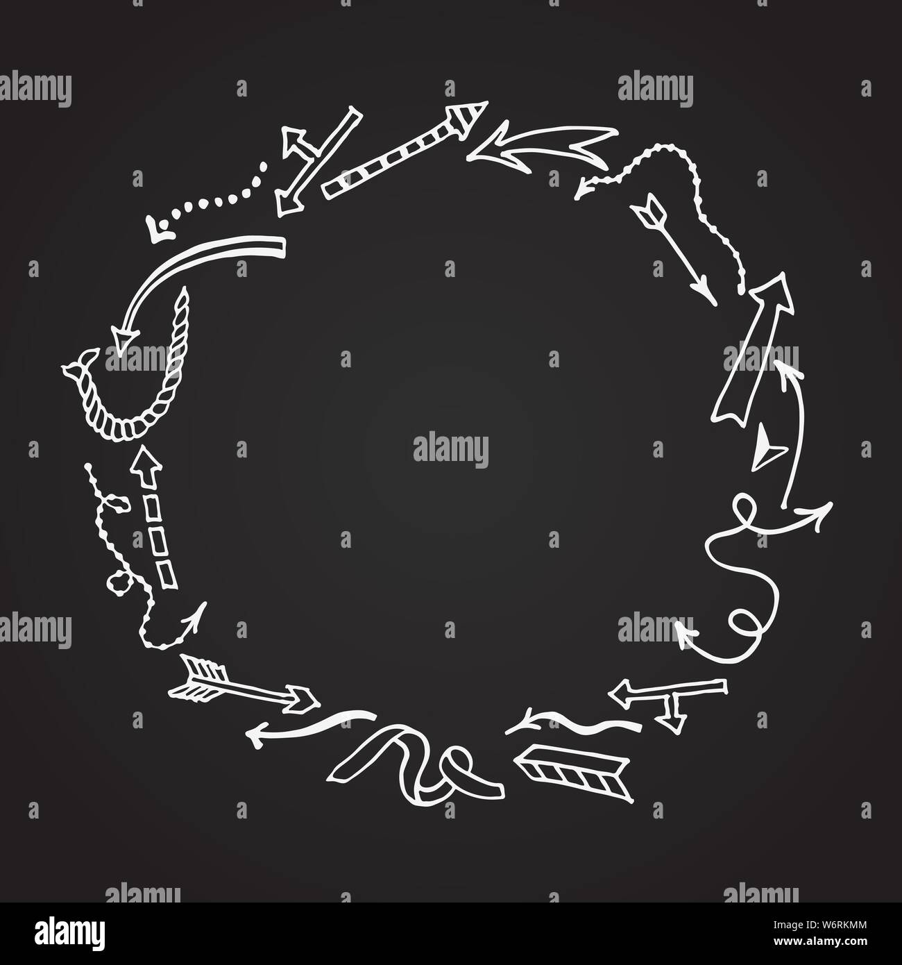 Cute frame with hand drawn arrows made in vector. Stock Vector