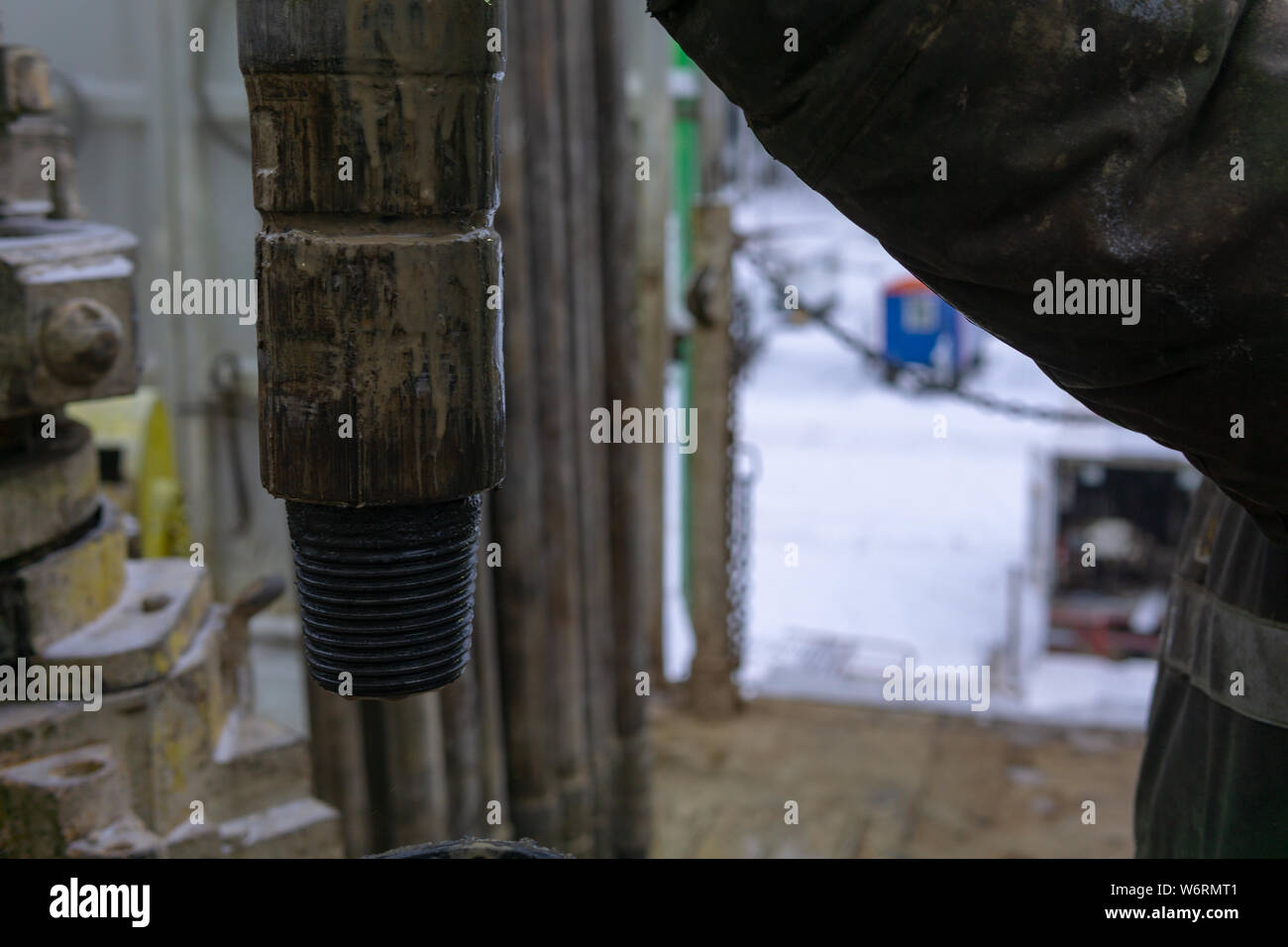Offshore oil rig worker prepare tool and equipment for perforation oil