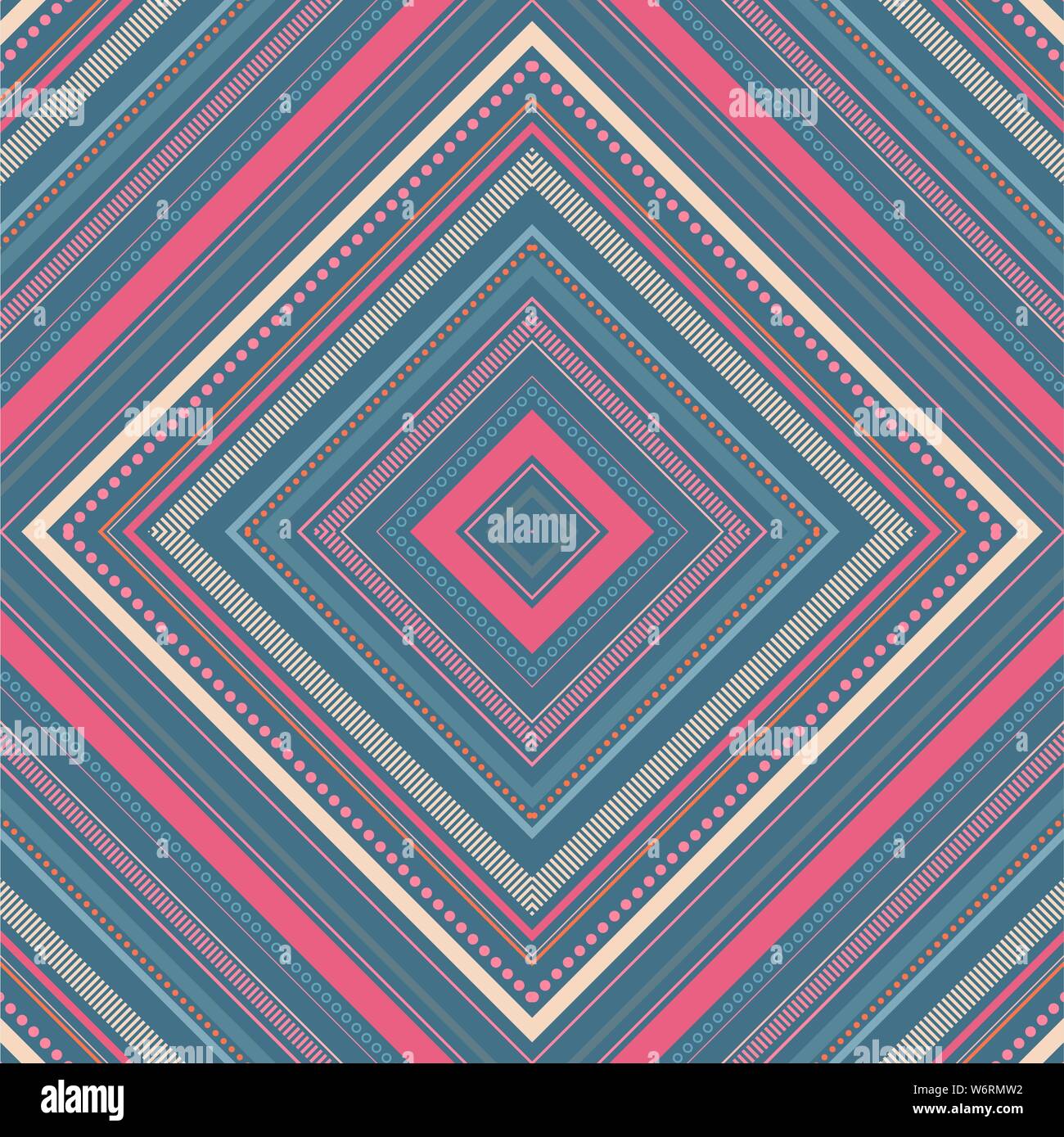 Abstract colorful diagonal striped background. Vector seamless pattern Stock Vector