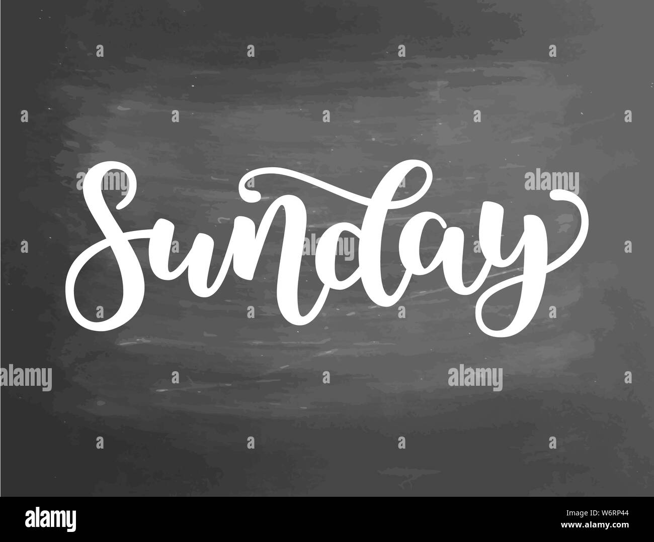 Sunday Funday. Hand Drawn Motivation Lettering Phrase. Black Ink