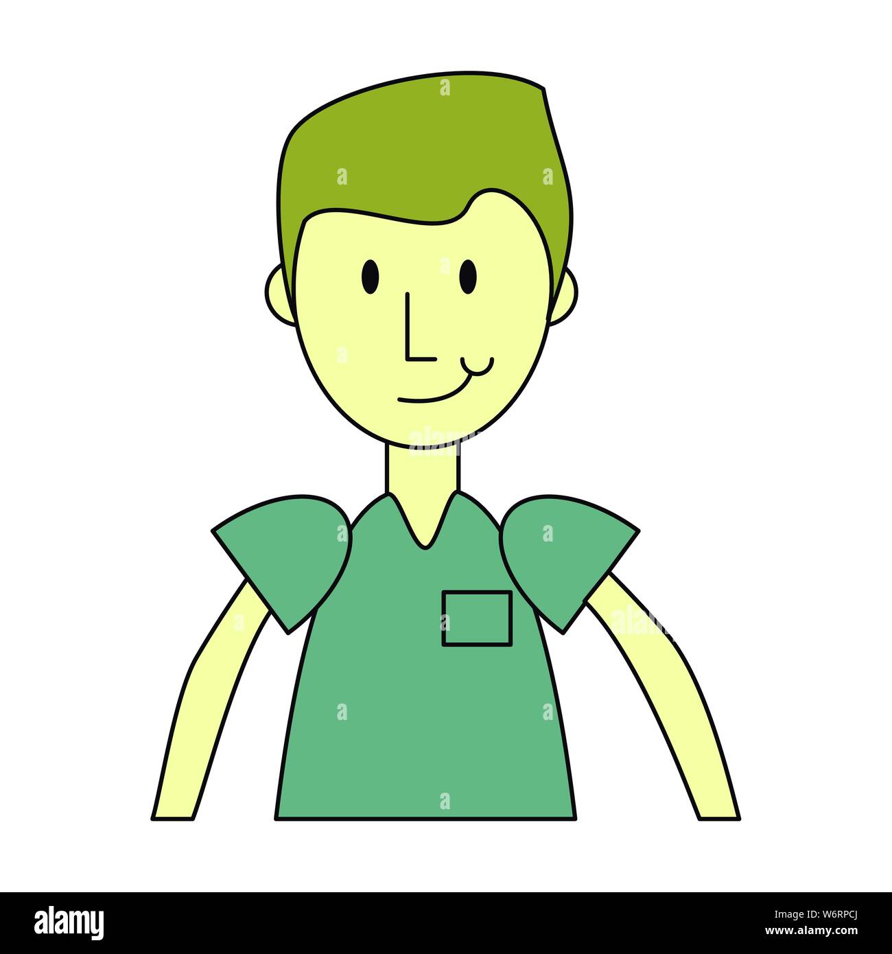 boy with blue shirt isolated Stock Vector Image & Art - Alamy