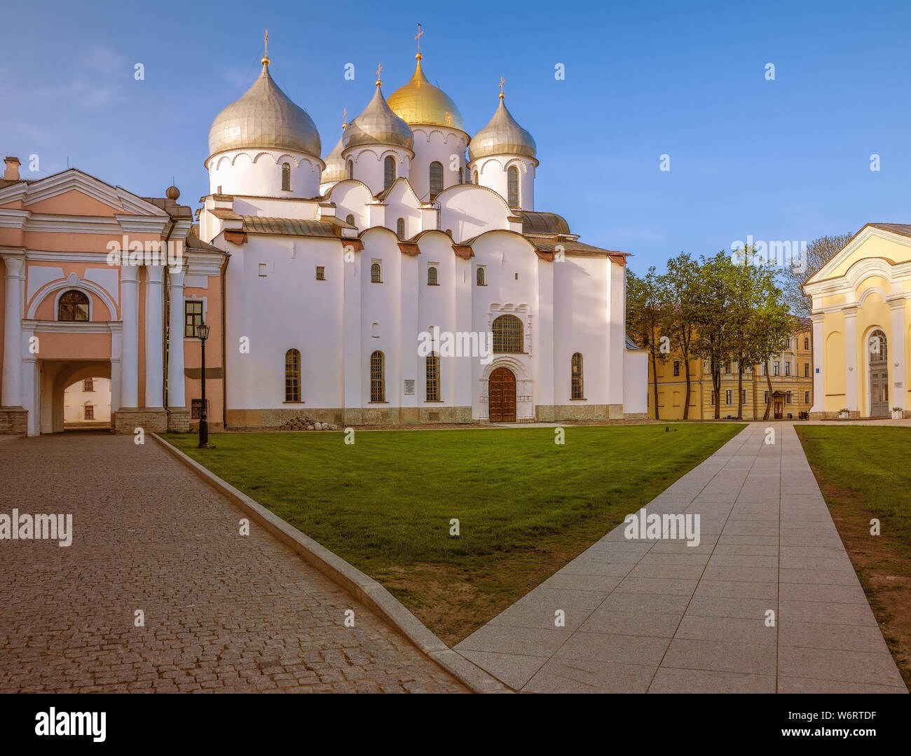 Cathedral of St. Sophia in Veliky Novgorod (Novgorod the Great). Russia Stock Photo