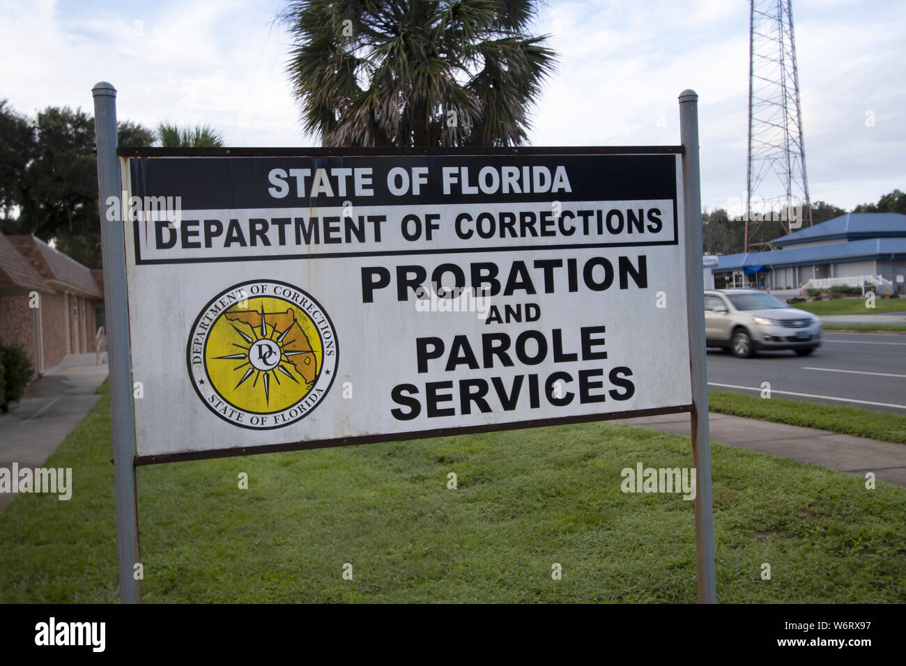 Probation and Parole Services sign for the State of Florida Department of Corrections Stock Photo