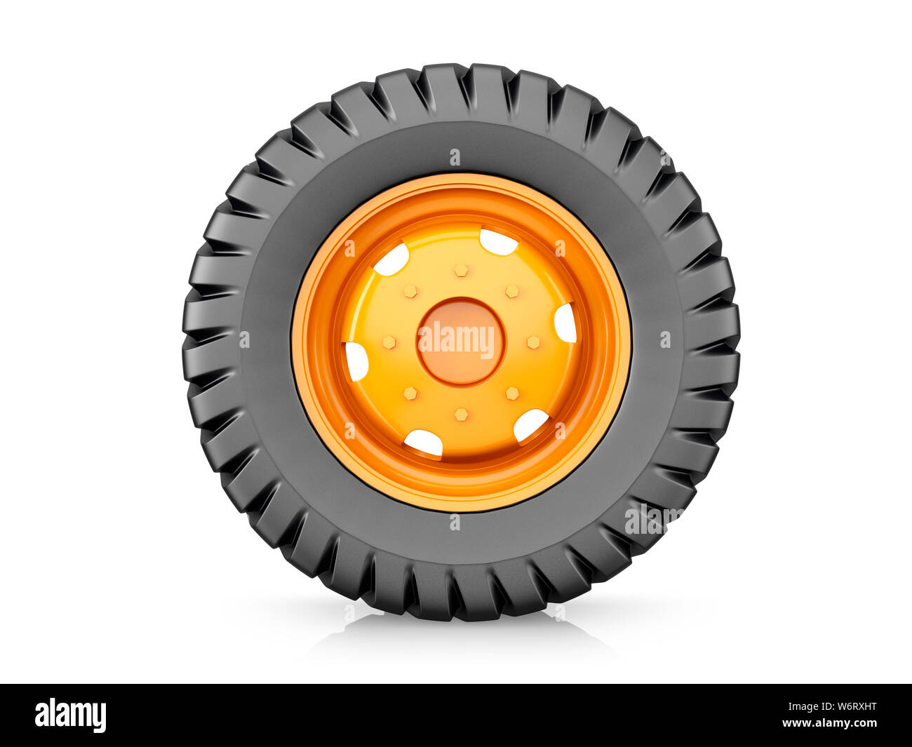 Agricultural machinery wheel, illustration. Stock Photo