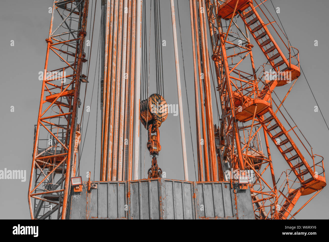 Oil drilling rig operation on the oil platform in oil and gas industry