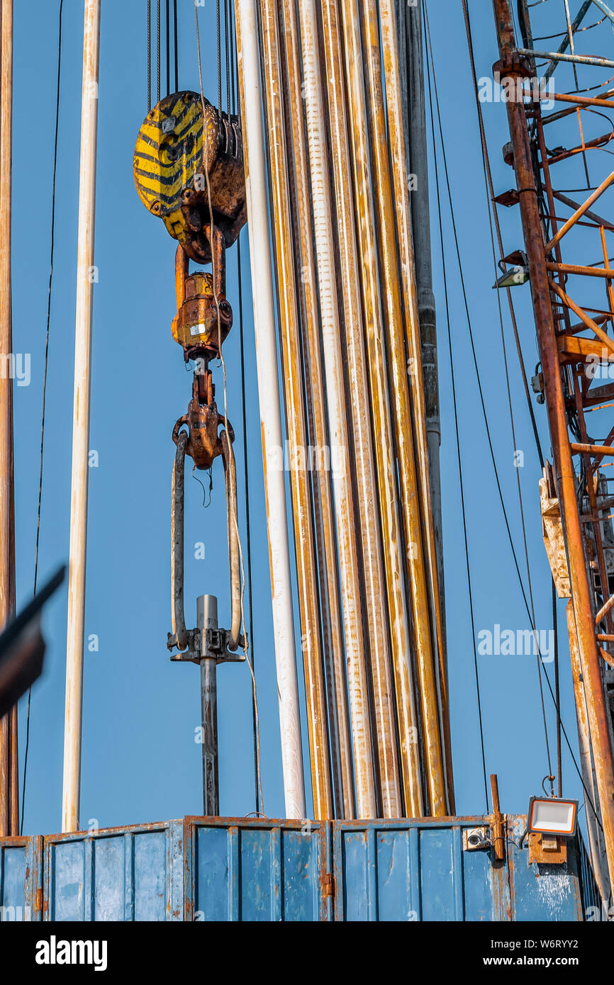 Oil drilling rig operation on the oil platform in oil and gas industry