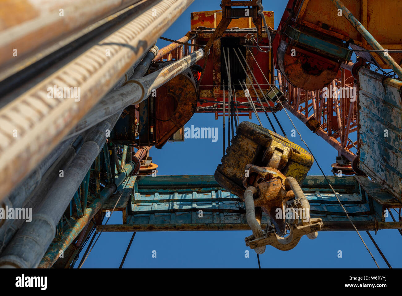 Oil drilling rig operation on the oil platform in oil and gas industry