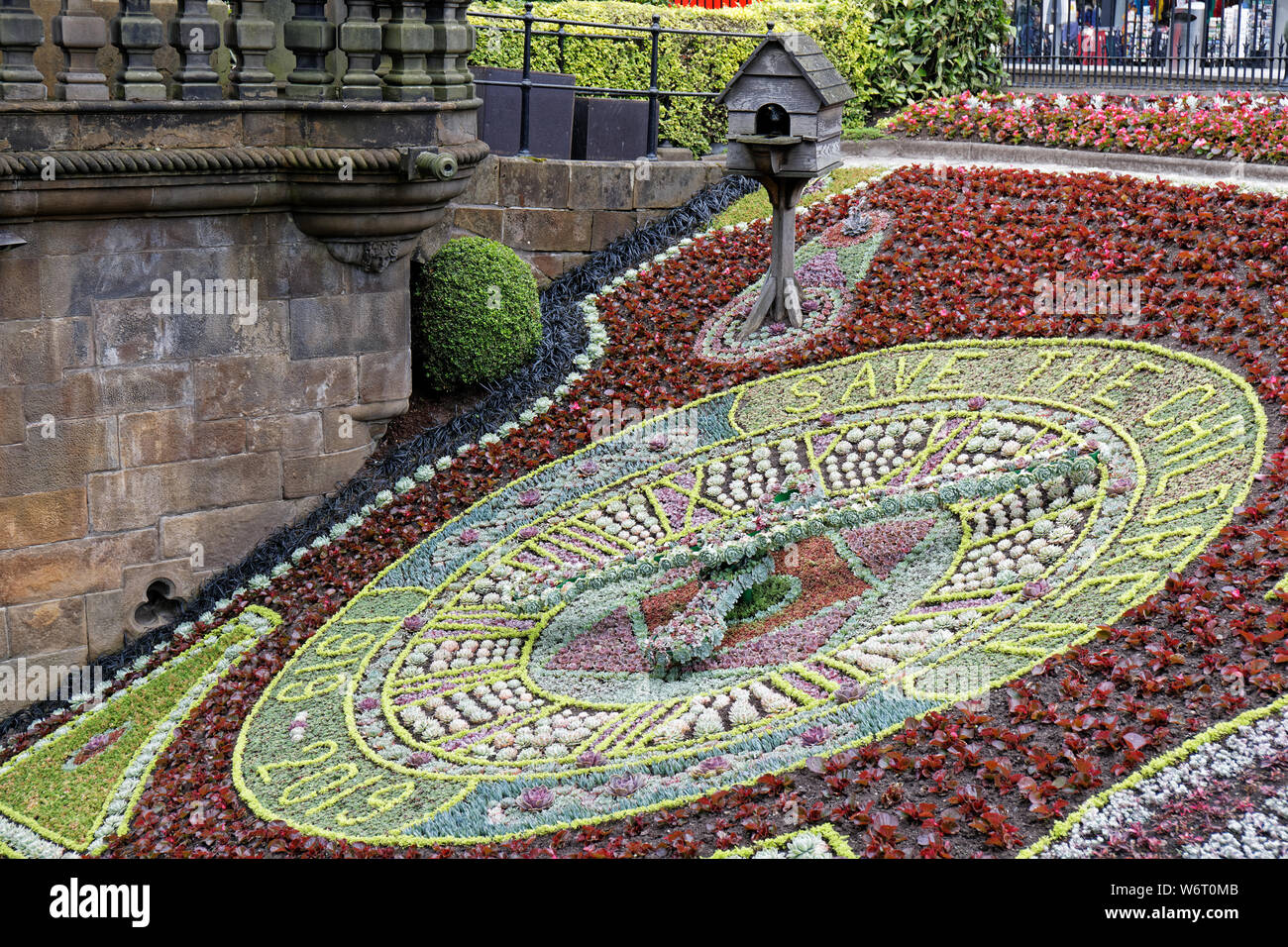 Floral clock, Princes Street Gardens, Edinburgh, Scotland, UK Stock