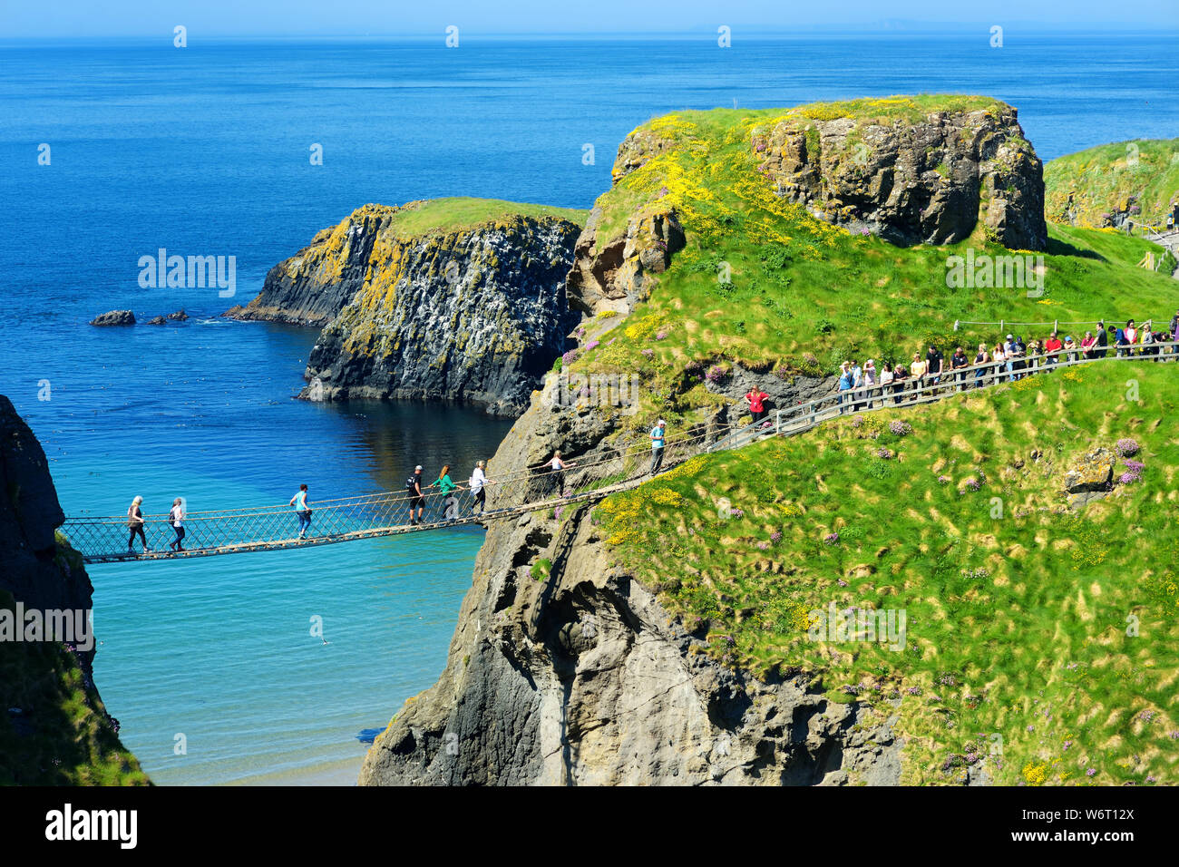 CarrickaRede Rope Bridge, famous rope bridge near Ballintoy in County