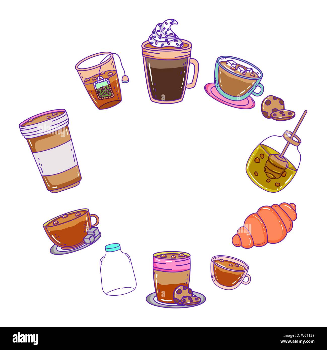 Bakery icon set circle design, Food shop traditional quality style and ...