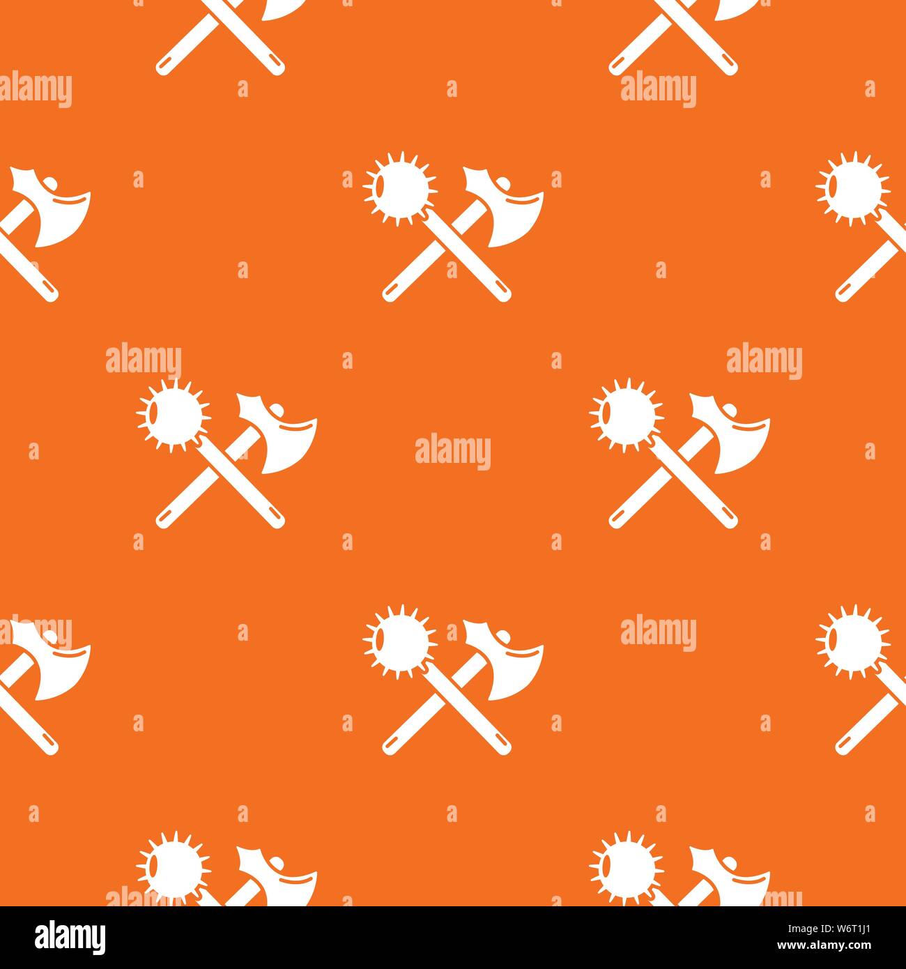 Medieval axe and mace pattern vector orange Stock Vector Image & Art ...