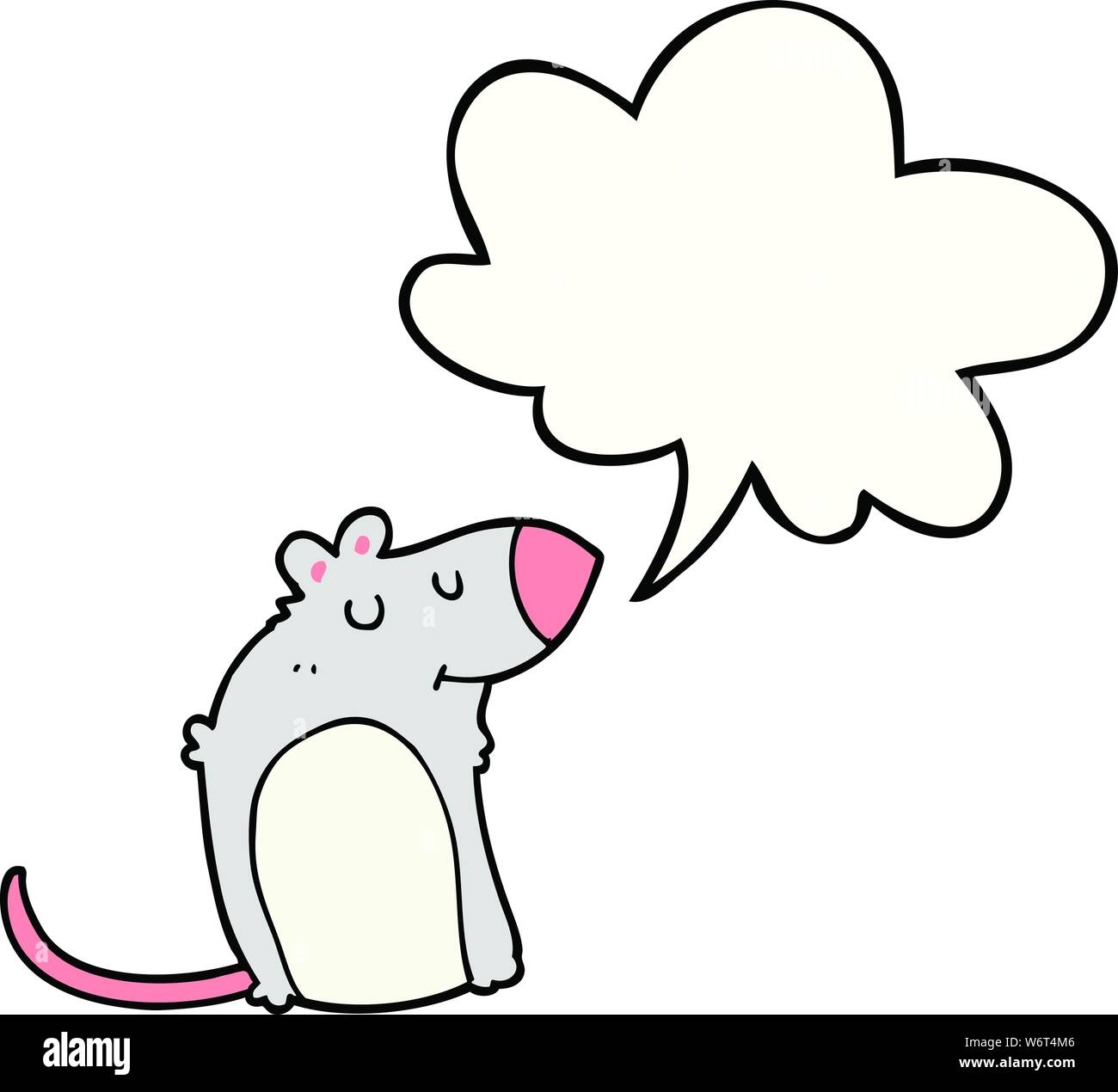 cartoon fat rat with speech bubble Stock Vector