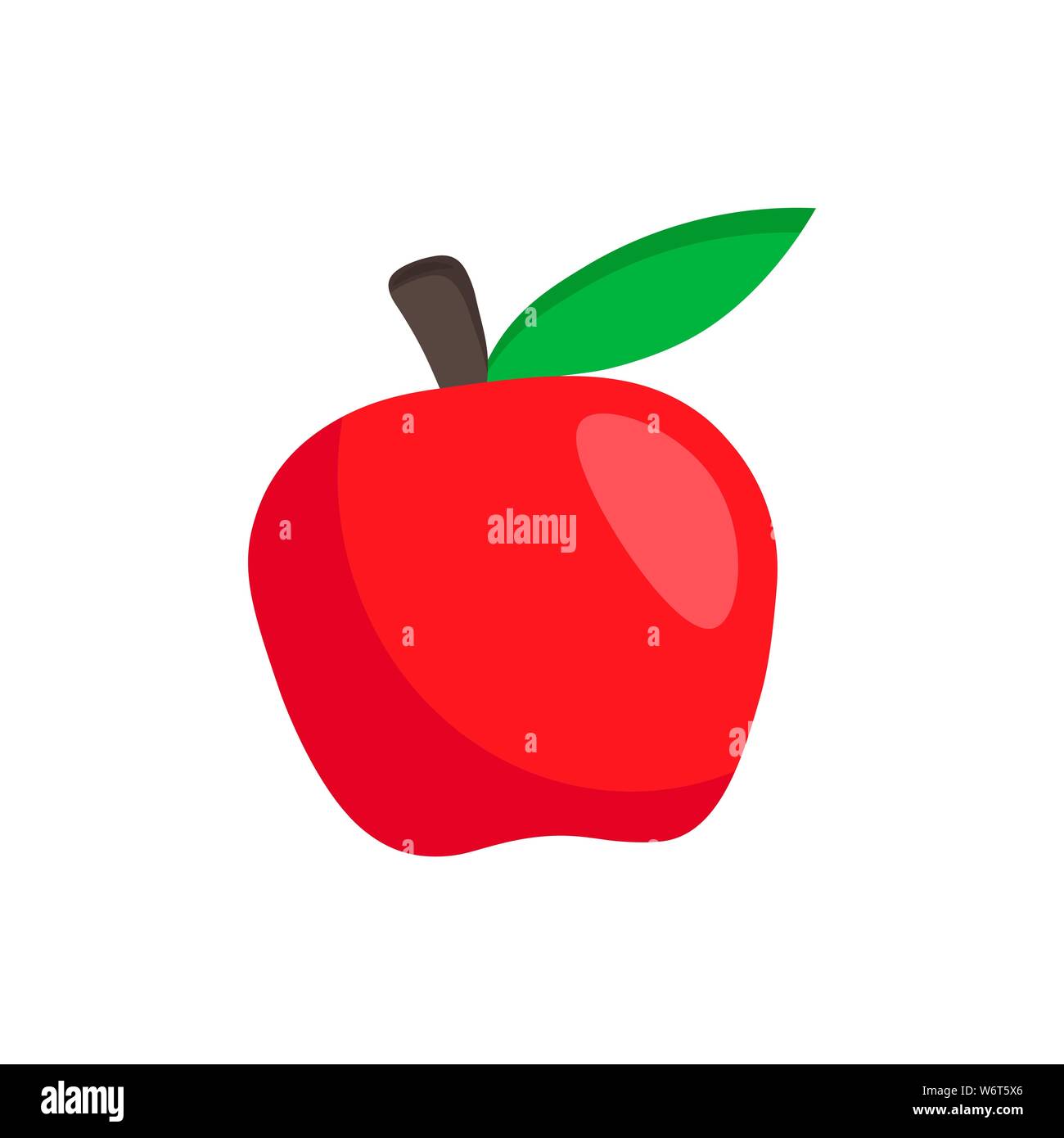 Simple fruit flat icon. Vector red apple illustration isolated on white