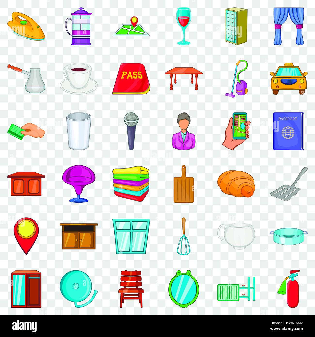 Apartment icons set, cartoon style Stock Vector Image & Art - Alamy