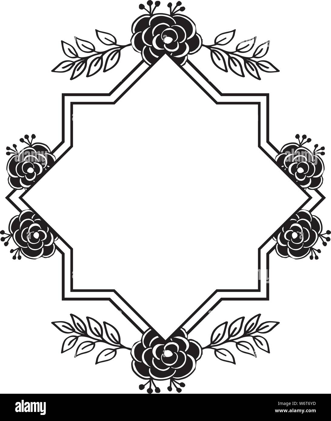 Decorative frame, pattern ornate with cute flowers, wallpaper of ...