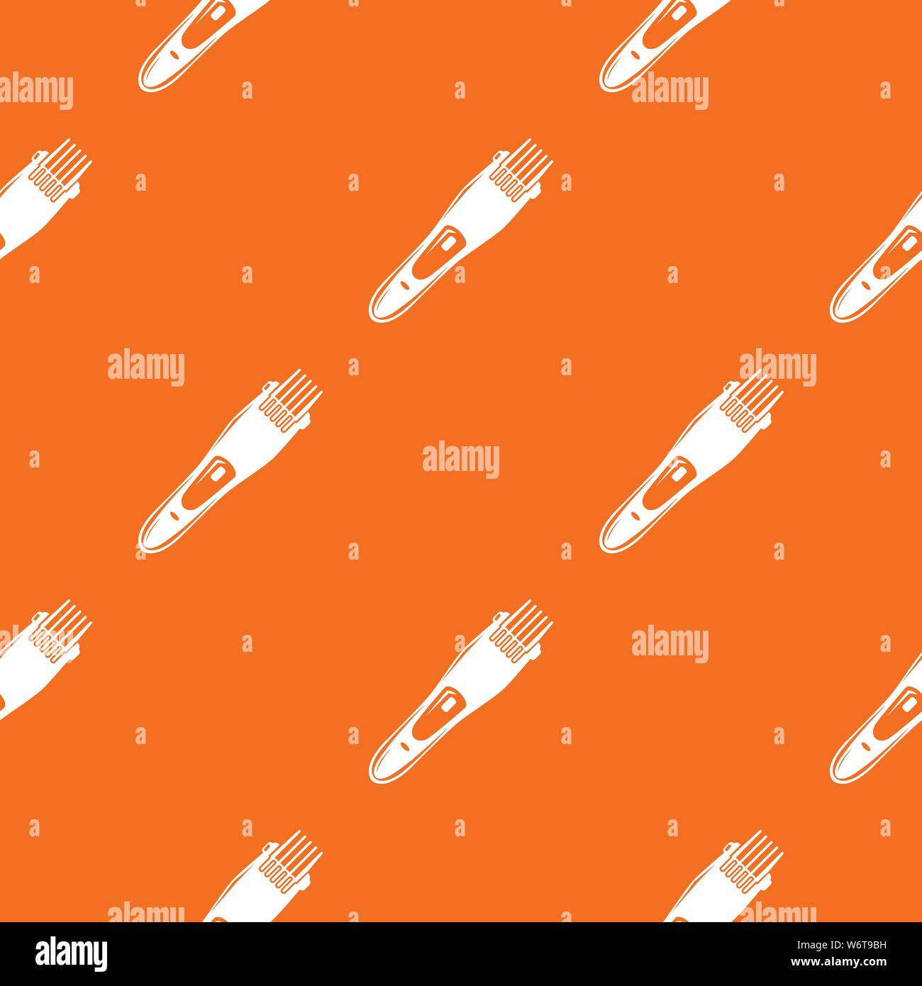 Electric hair clipper pattern vector orange Stock Vector