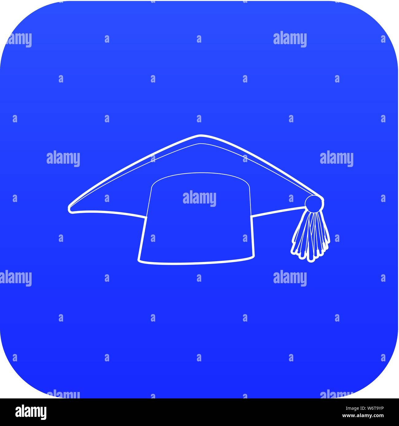 Graduation cap icon blue vector Stock Vector