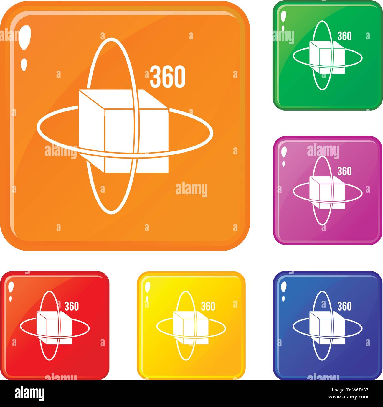 Virtual cube icons set vector color Stock Vector Image & Art - Alamy