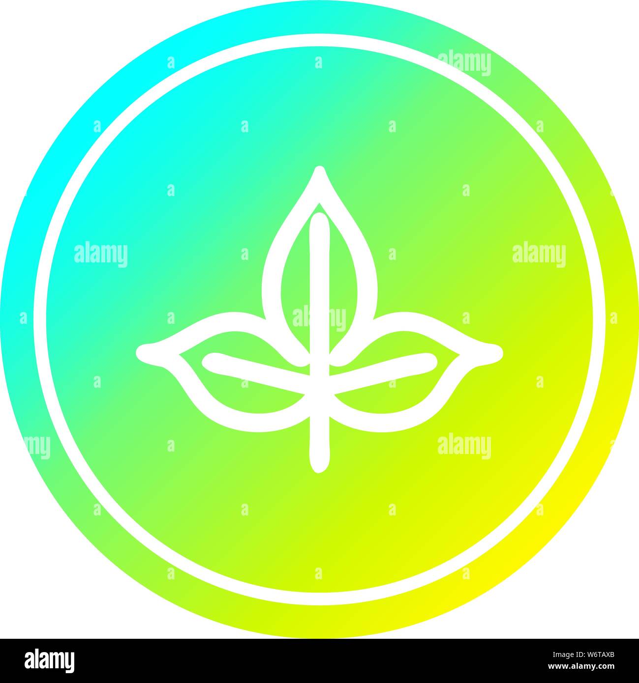 natural leaf circular icon with cool gradient finish Stock Vector Image ...