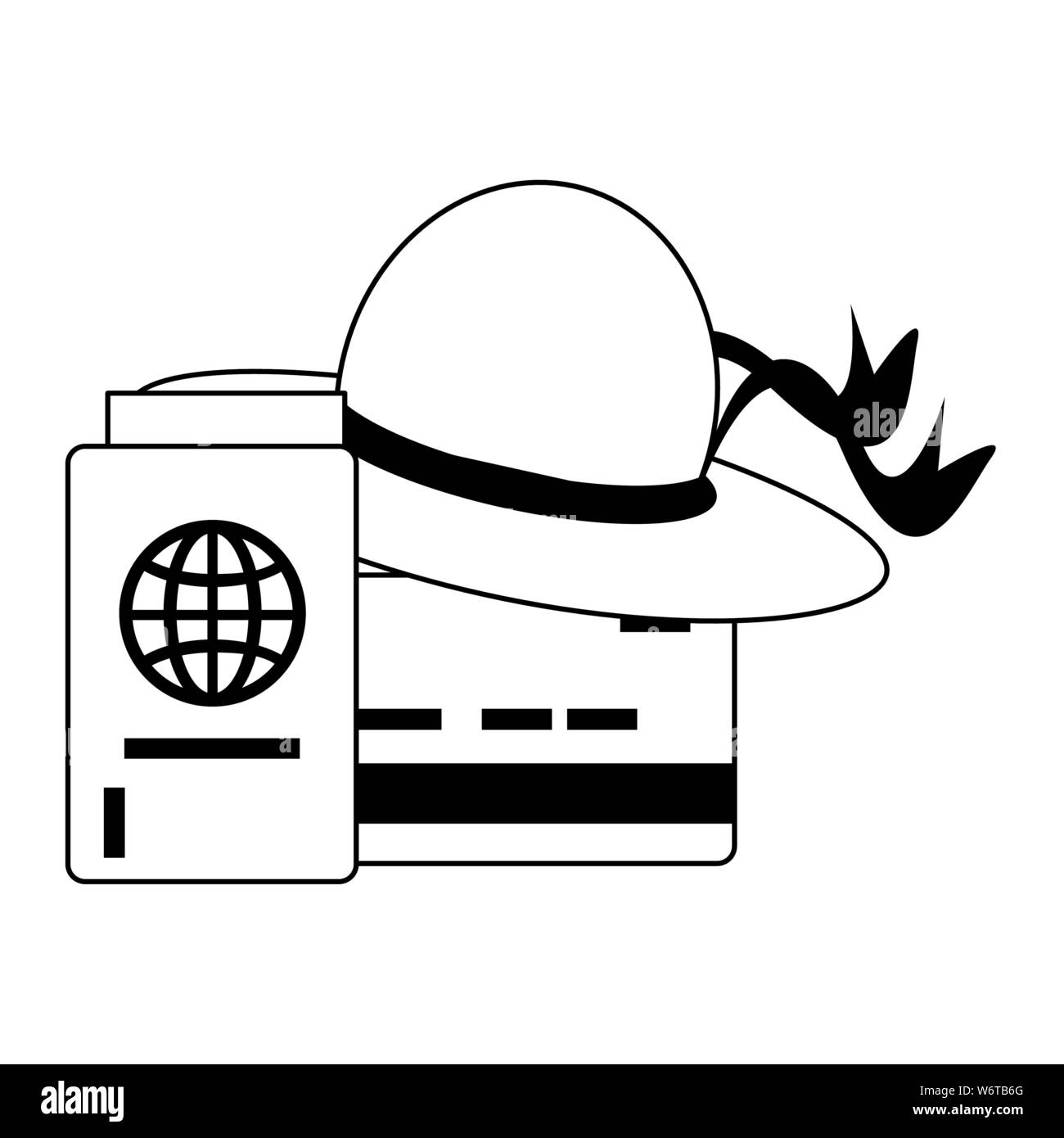 trip around the world symbols in black and white Stock Vector Image ...