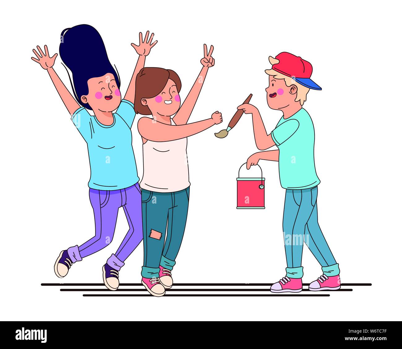 Teenagers friends smiling and having fun Stock Vector Image & Art - Alamy