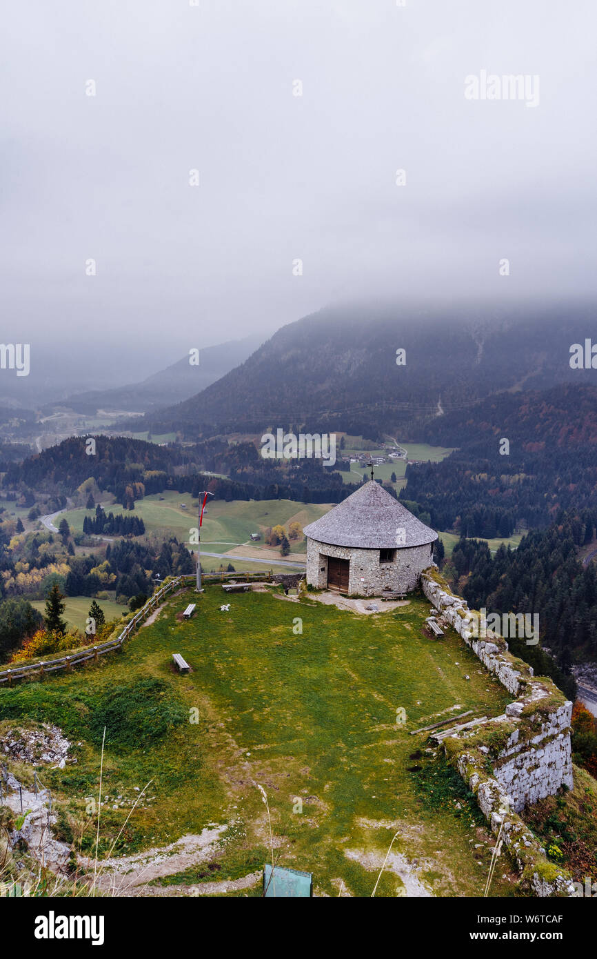 Ehrenberg Castle ruins in the Austrian Alps, near Reutte on the German
