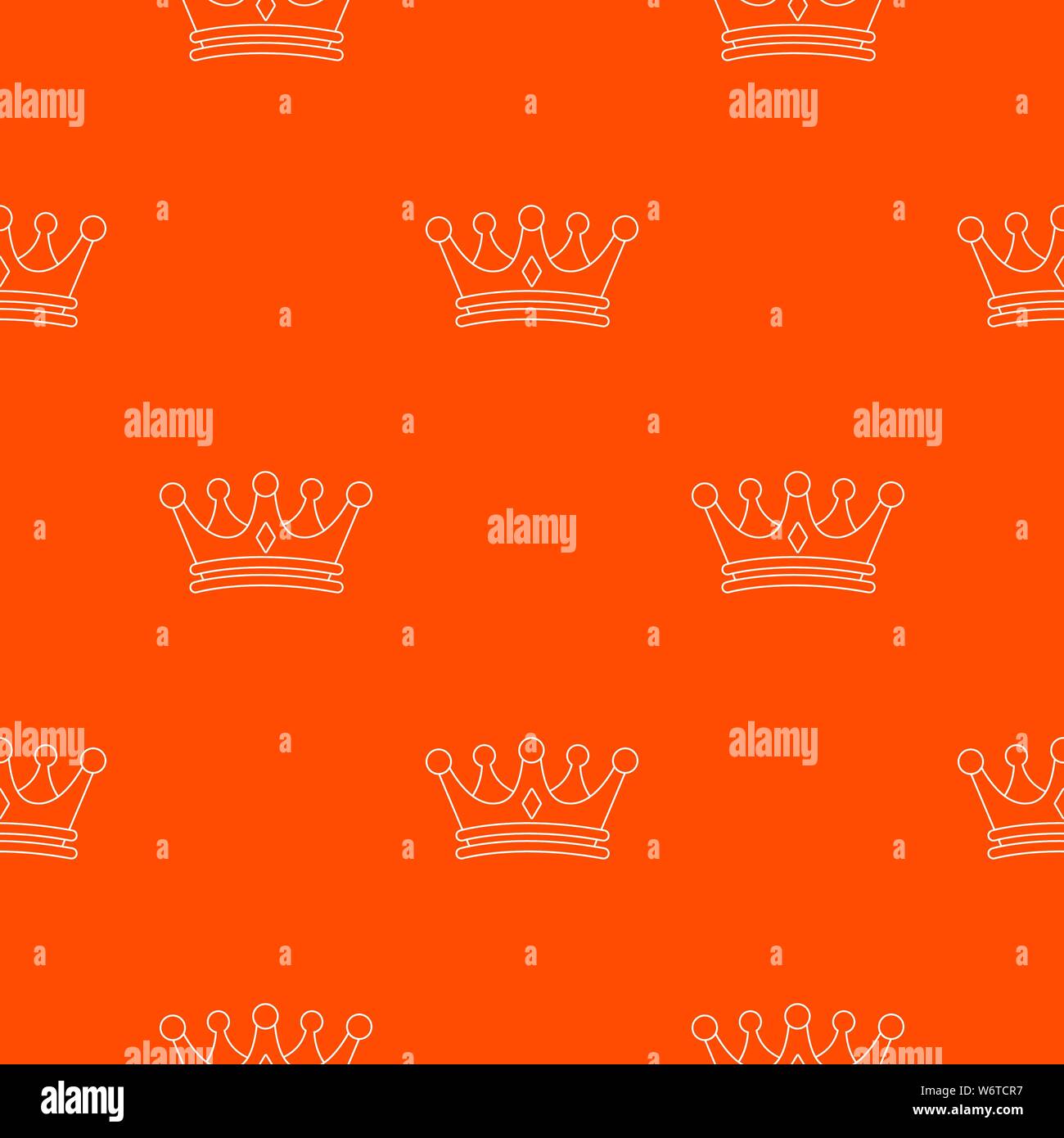 Regal crown pattern vector orange Stock Vector