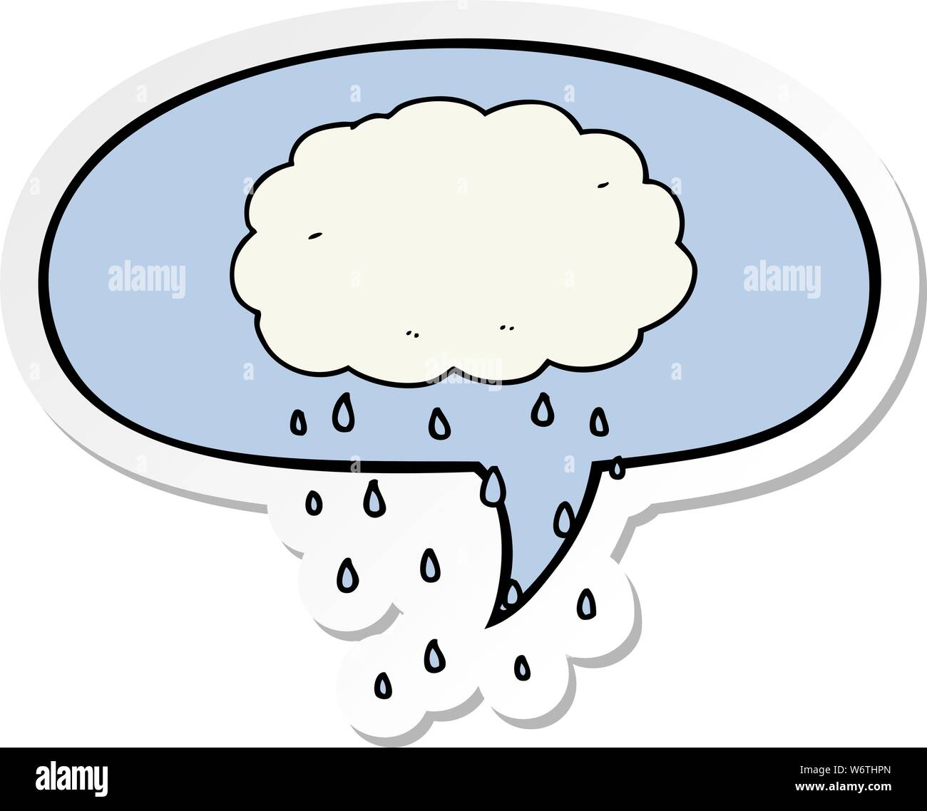 cartoon rain cloud with speech bubble sticker Stock Vector Image & Art ...