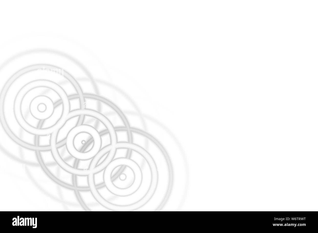 Abstract light gray sound waves oscillating with circle ring on white background Stock Photo