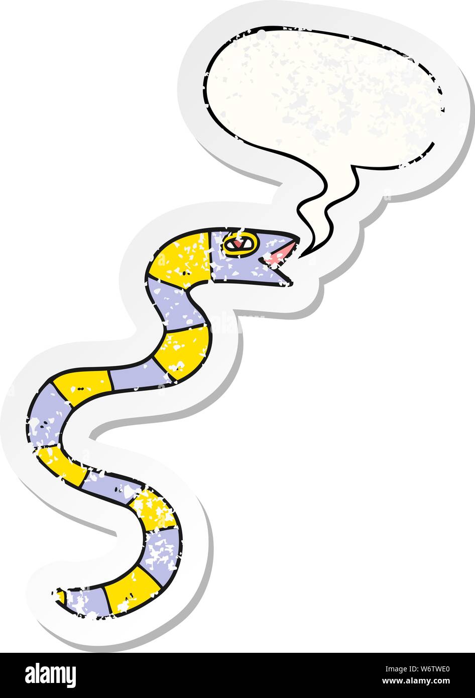 hissing cartoon snake with speech bubble distressed distressed old sticker Stock Vector Image & Art - Alamy hissing cartoon snake with speech bubble distressed distressed old sticker Stock Vector Image & Art - Alamy